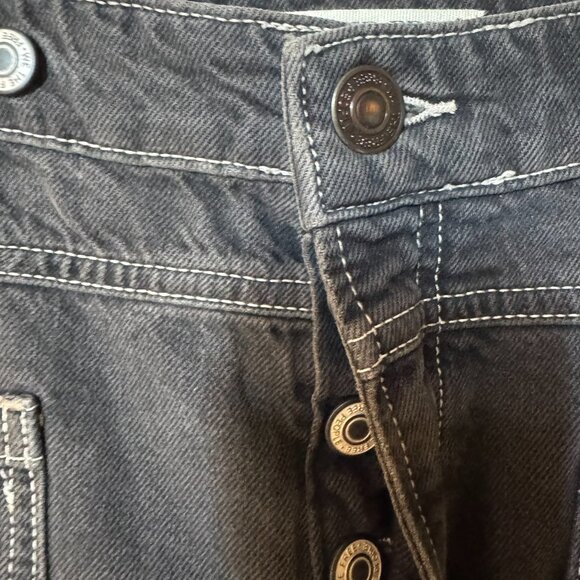 NWT Free People Palmer Cuffed Jeans Mid Rise Washed Black Denim 28 - Picture 6 of 14